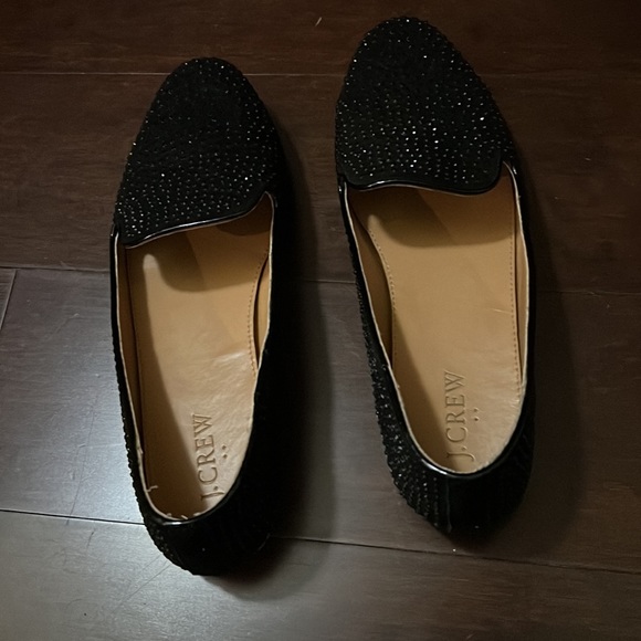 Black rhinestones J Crew flats, worn once. Perfect condition - Picture 3 of 5